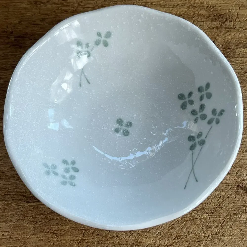 Art Pottery White Ceramic Trinket Dish 5.5